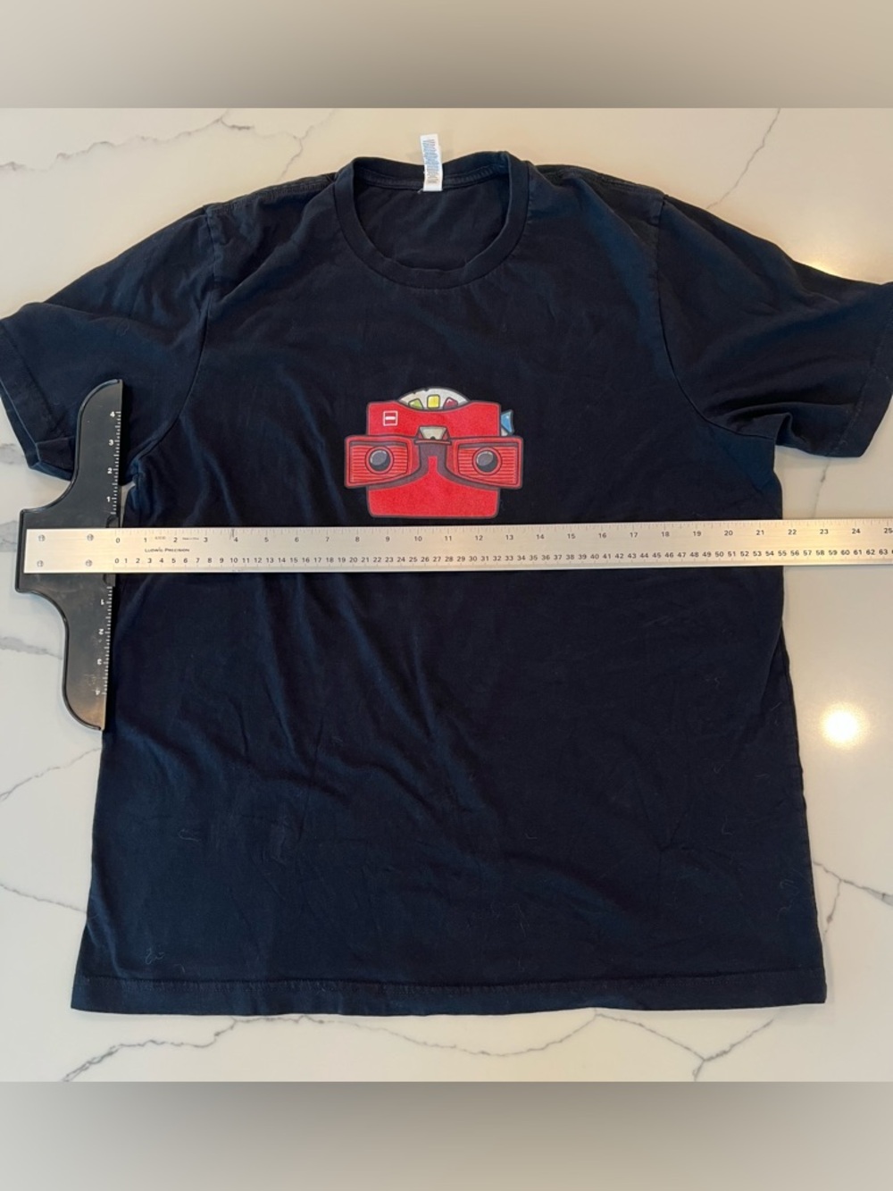 Bella Canvas Black Mens T-Shirt with Red Retro Viewfinder Graphic